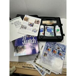 Vintage Amway Sample Salesman/Demo Set Briefcase Pre wash L.O.C Shampoo,SA8 Etc